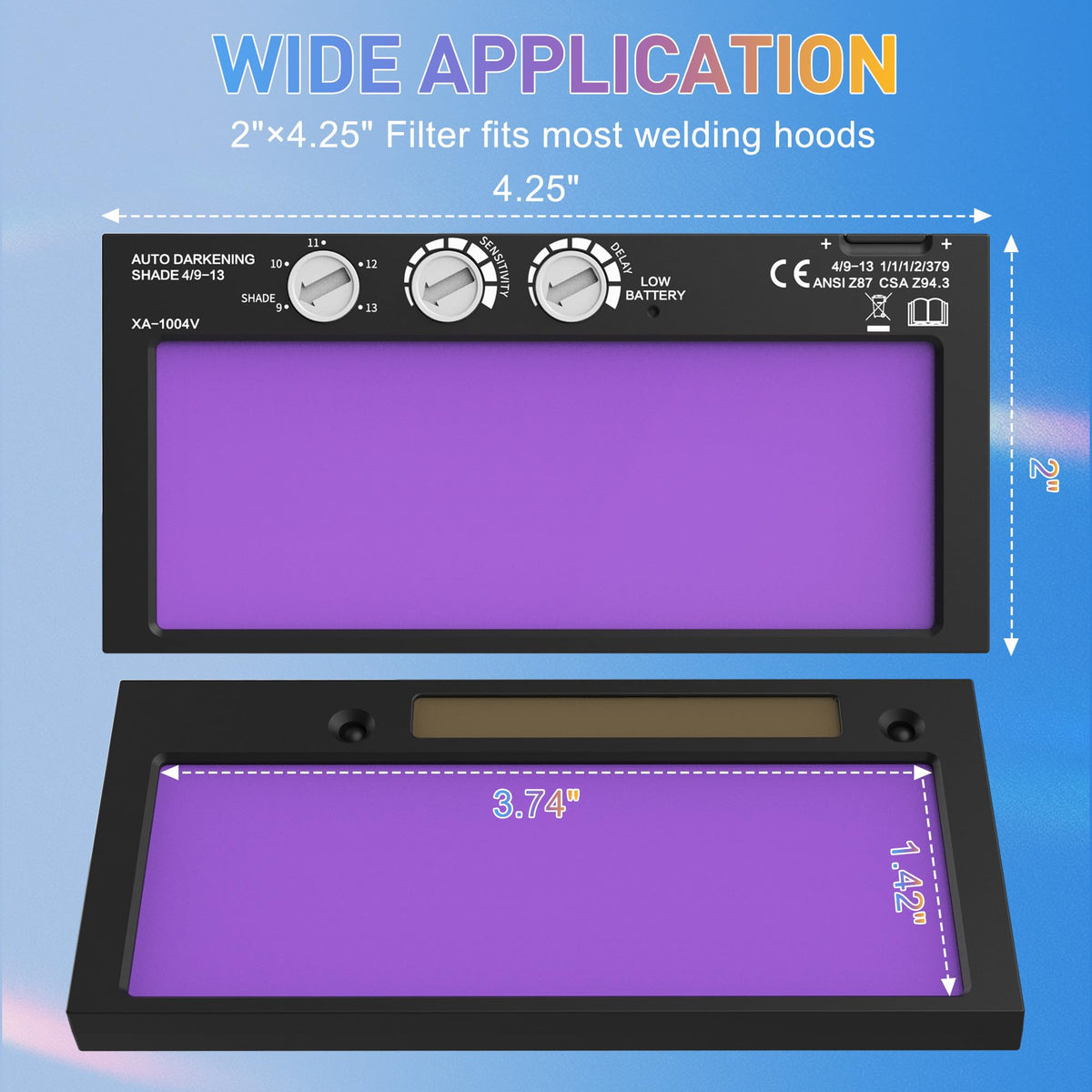 Auto Darkening Welding Lens Variable Shade 4/9-13 P532