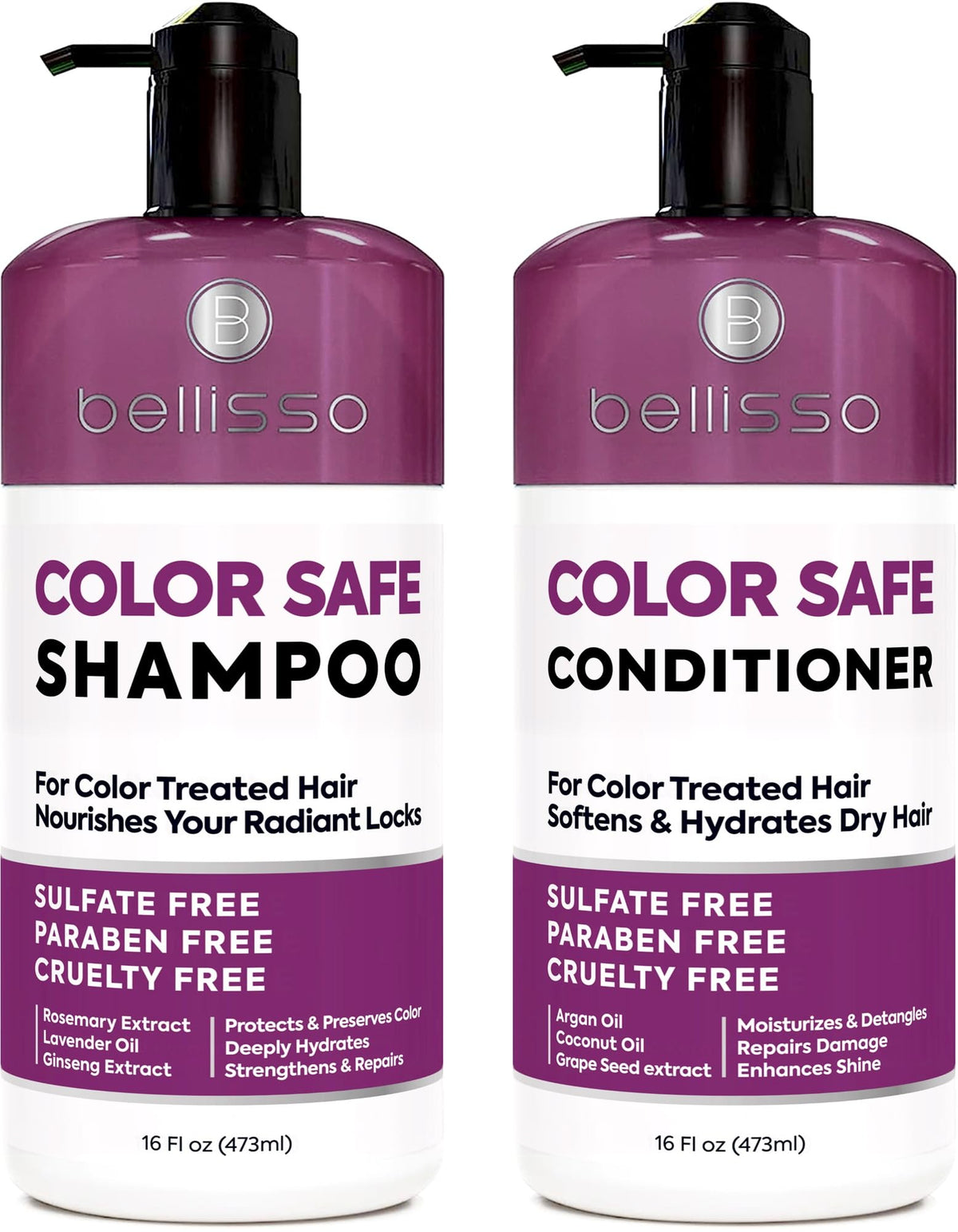 Color Safe Shampoo and Conditioner Set Sulfate Paraben Free S776