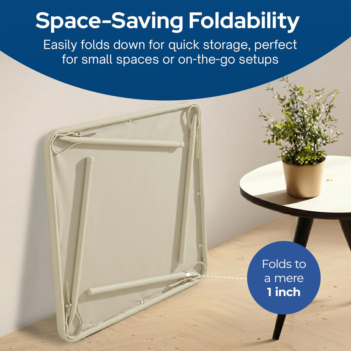 Buff Tan Square Folding Card Table O154867