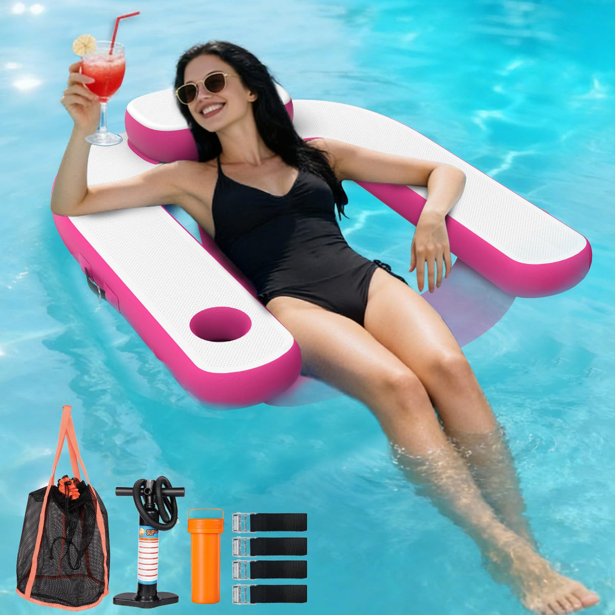 Pool Floats with Cup Holder & Headrest L2371