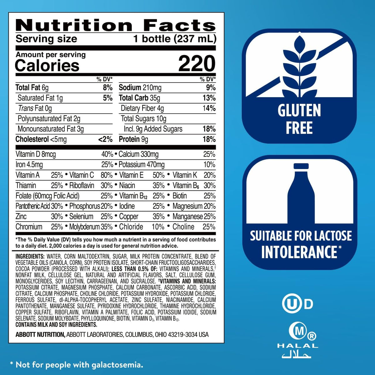 Milk Chocolate Nutrition Shake With Fiber, 24 Pack E802