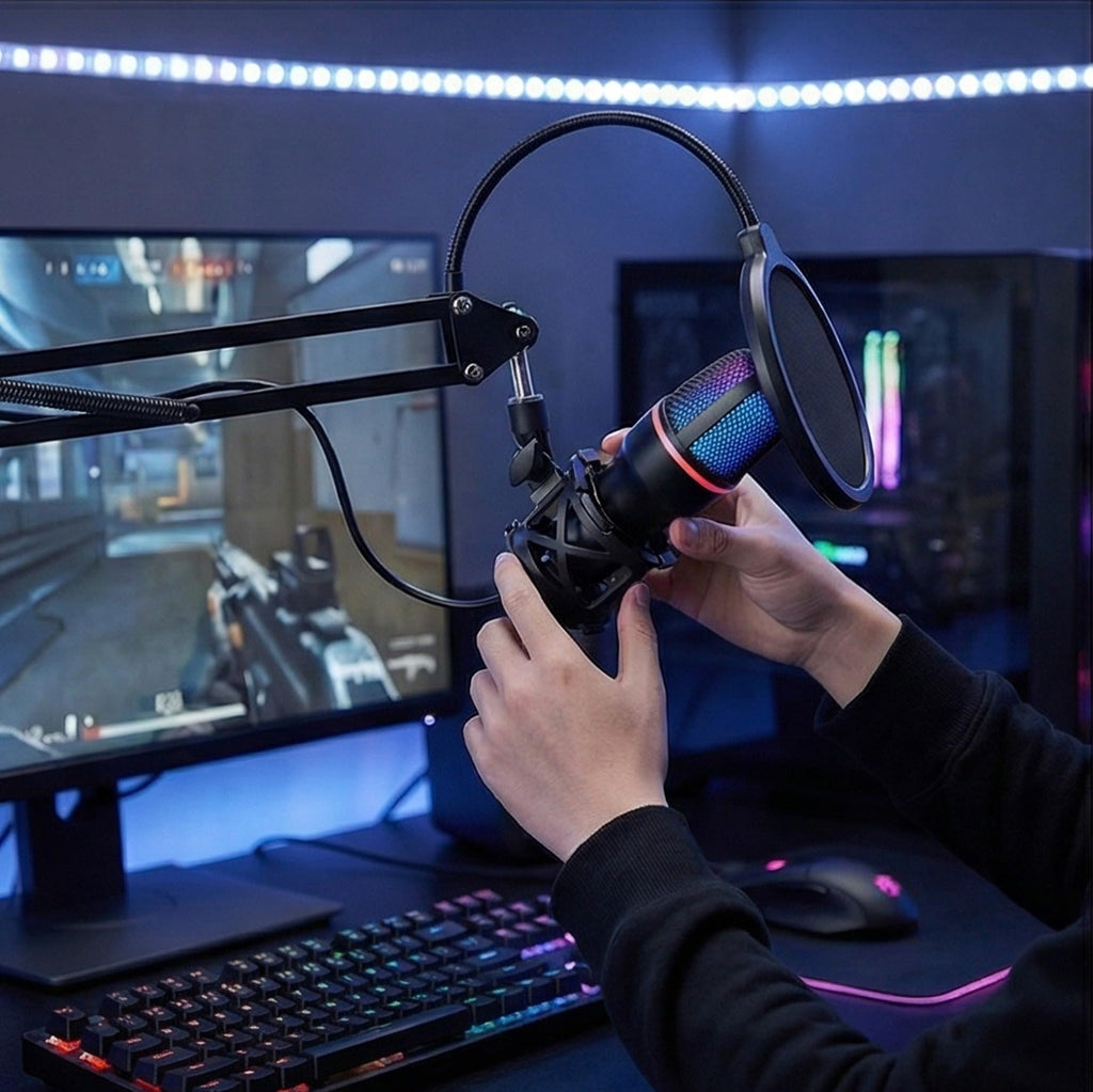 USB Condenser Gaming Mic with Shock Mount C980771