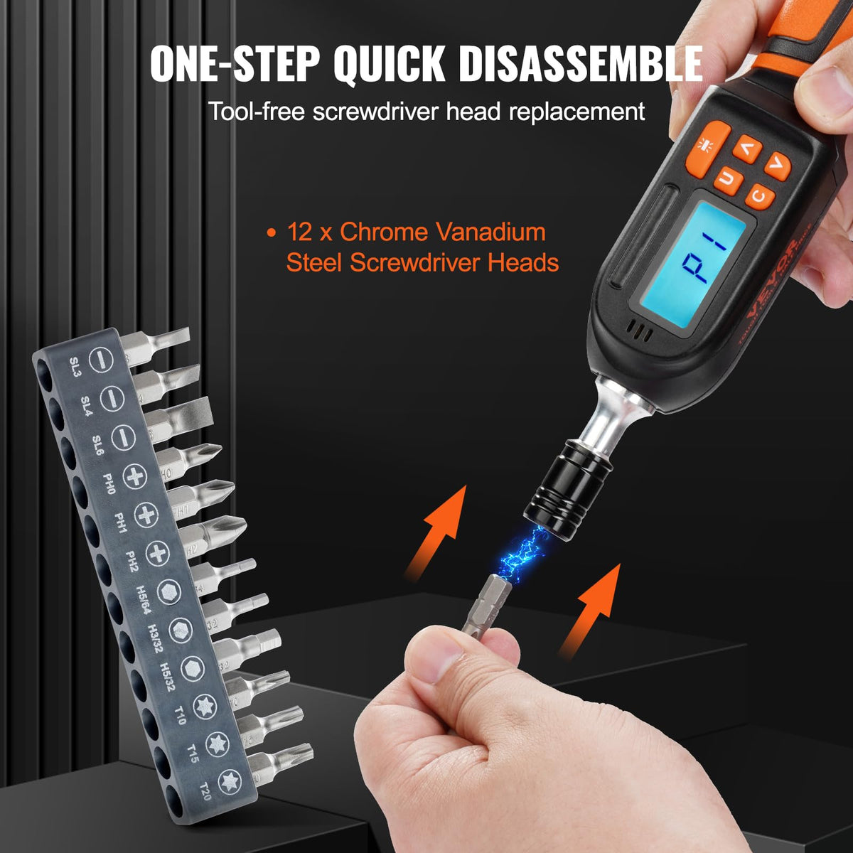 1/4" Drive Digital Torque Screwdriver with LCD, Bits & Case A790732