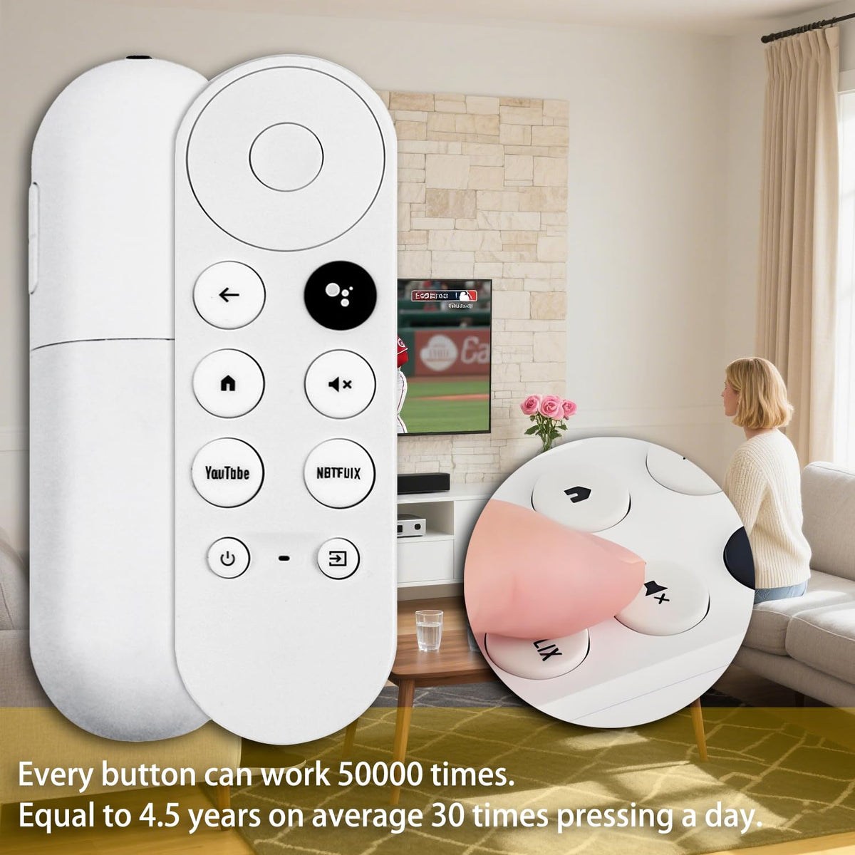 Replacement Voice Remote Control Compatible with Google Chromecast TV B23400