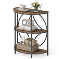 Half Round 3-Tier Sofa Side Table with Storage Shelves N975259