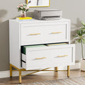 White 2 Drawer Wood File Cabinet D9582