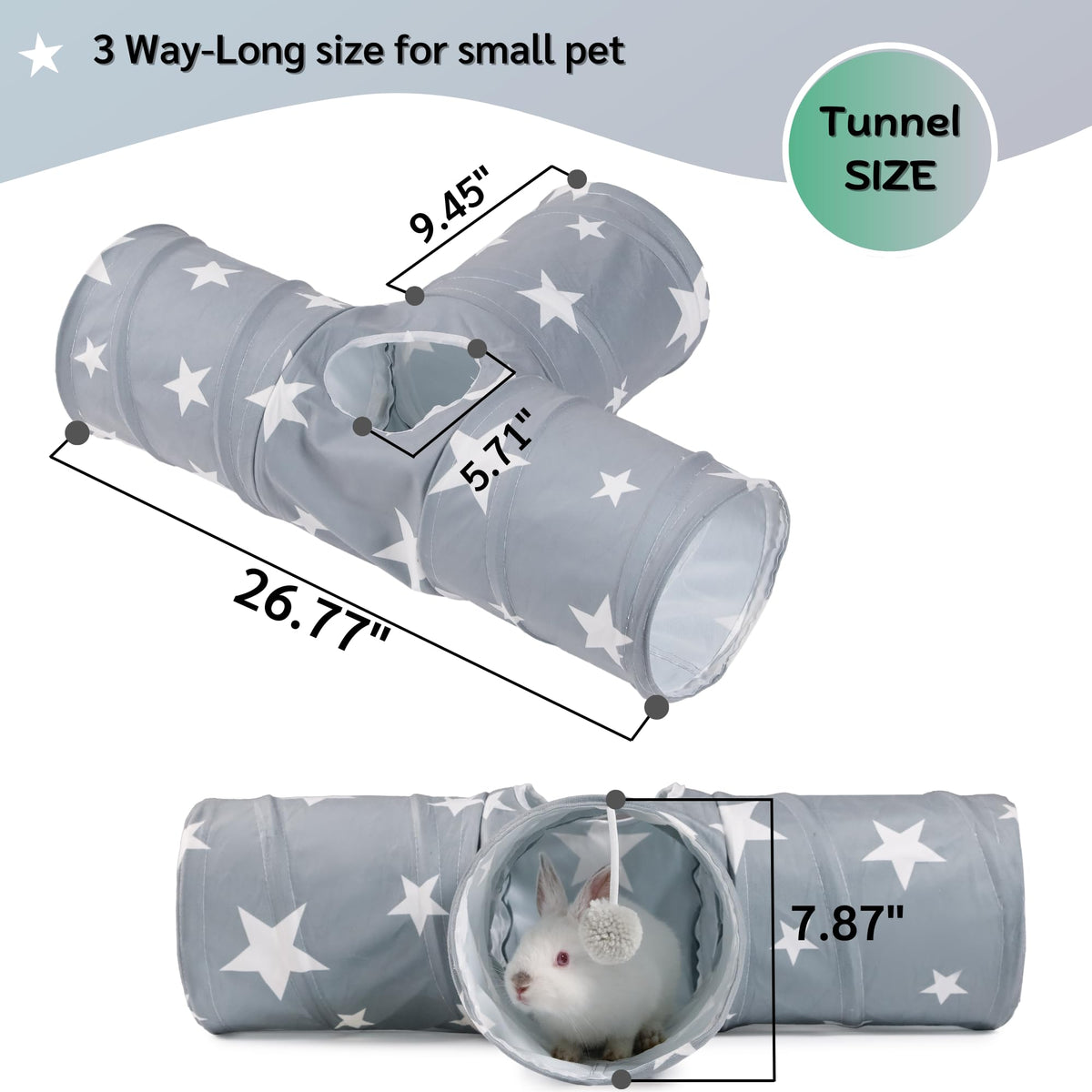 3 Way Collapsible Rabbit Tunnel Toy H269