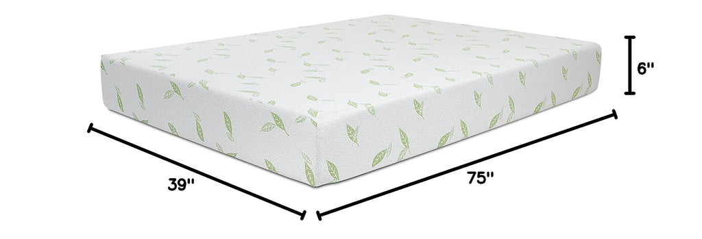 Twin Size 6 Inch Green Tea Memory Foam Mattress I356