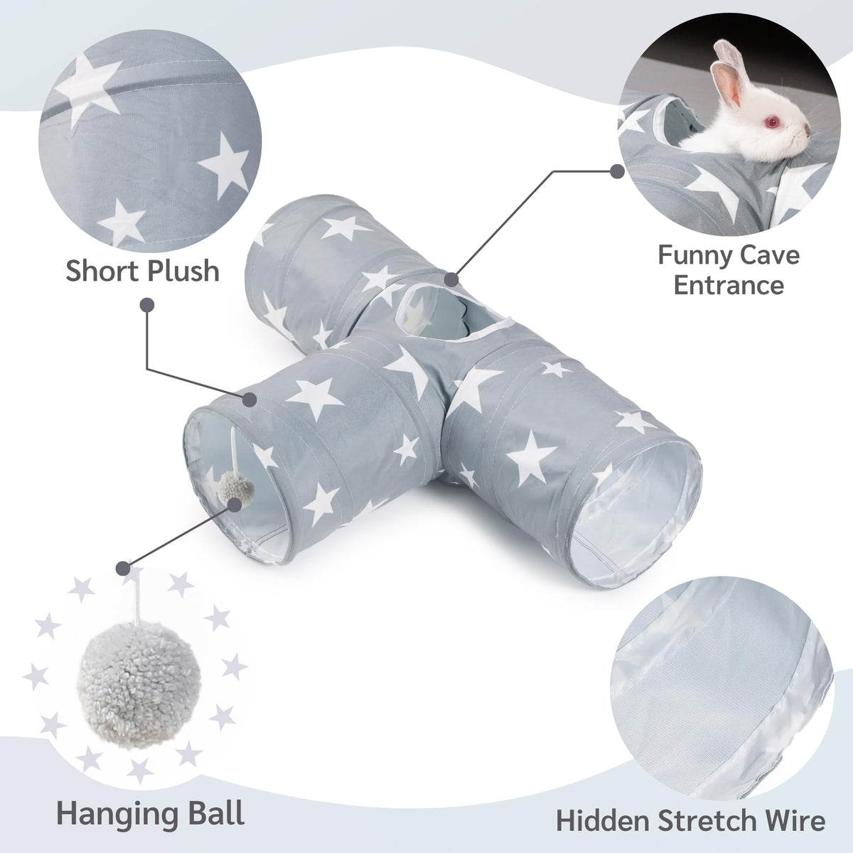 3 Way Collapsible Rabbit Tunnel Toy H269