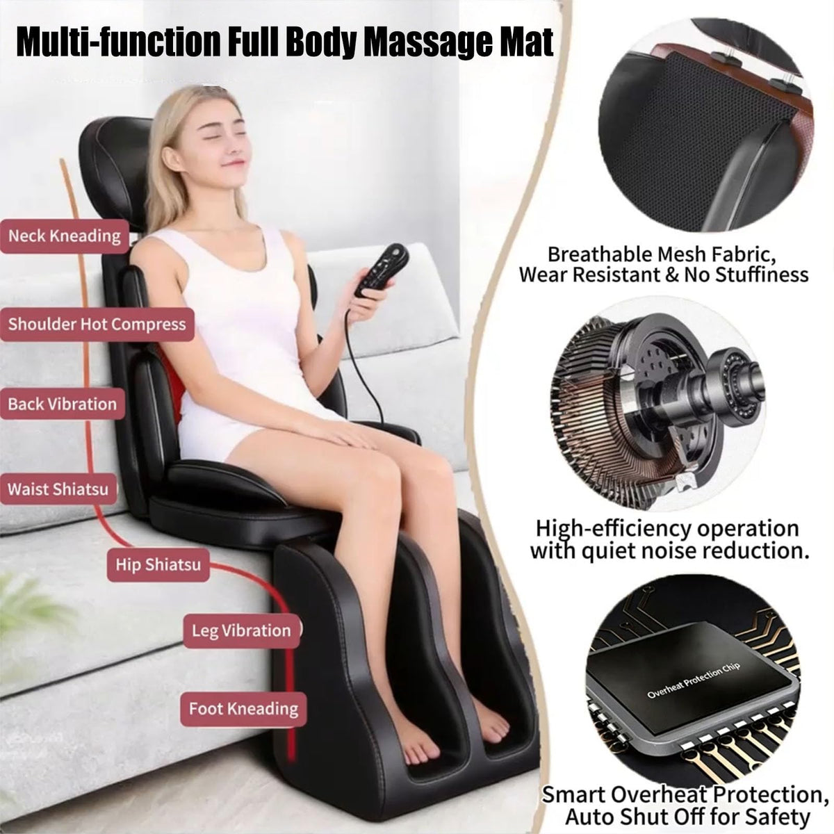 Heated Vibration Full Body Massage Mat I2756