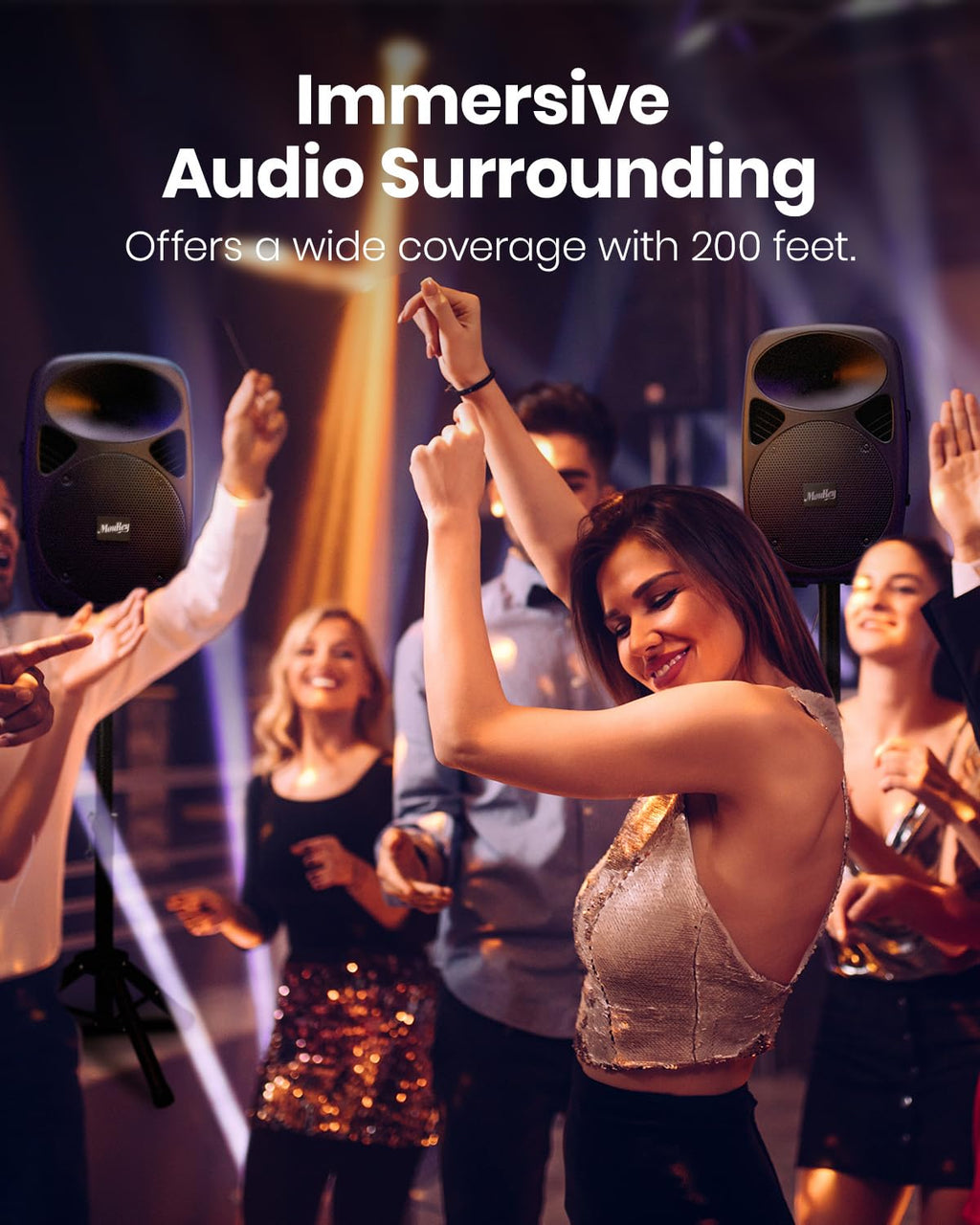 8 Inch Rechargeable Bluetooth PA System with Tripod Stands, Wired Mic K994