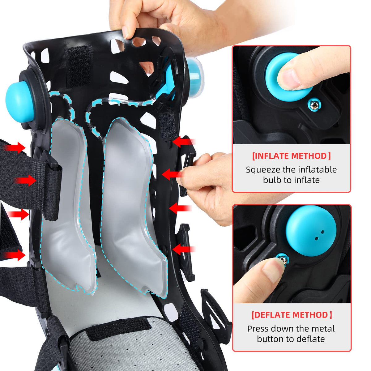 Black Medium Inflatable Walking Boot Q7874