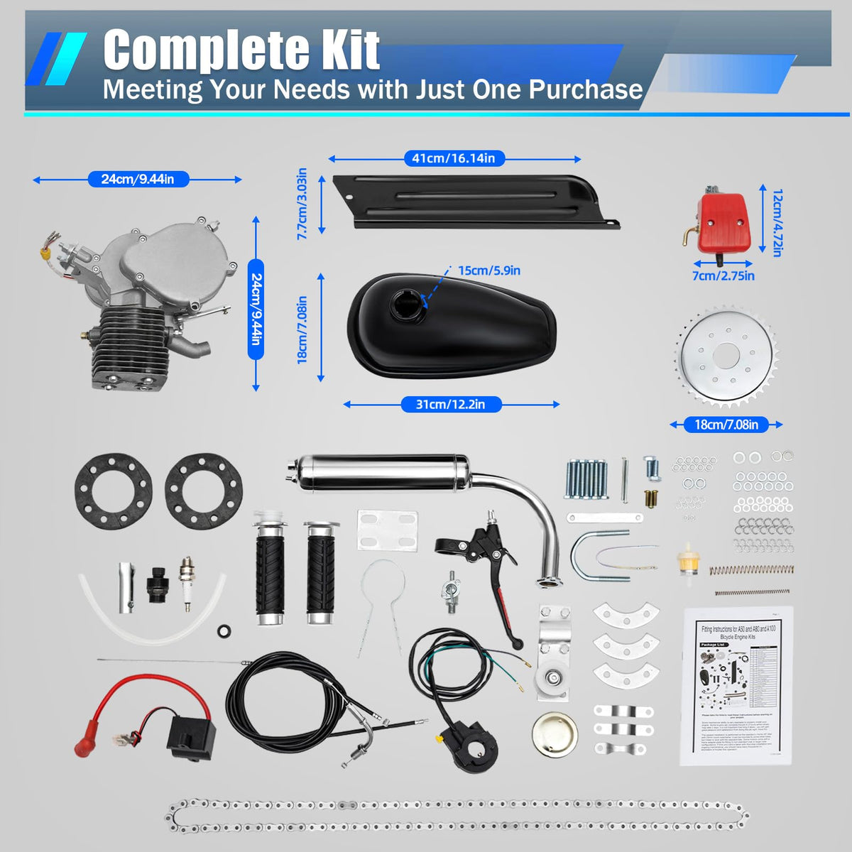 100cc 2 Stroke Bicycle Engine Kit E1232