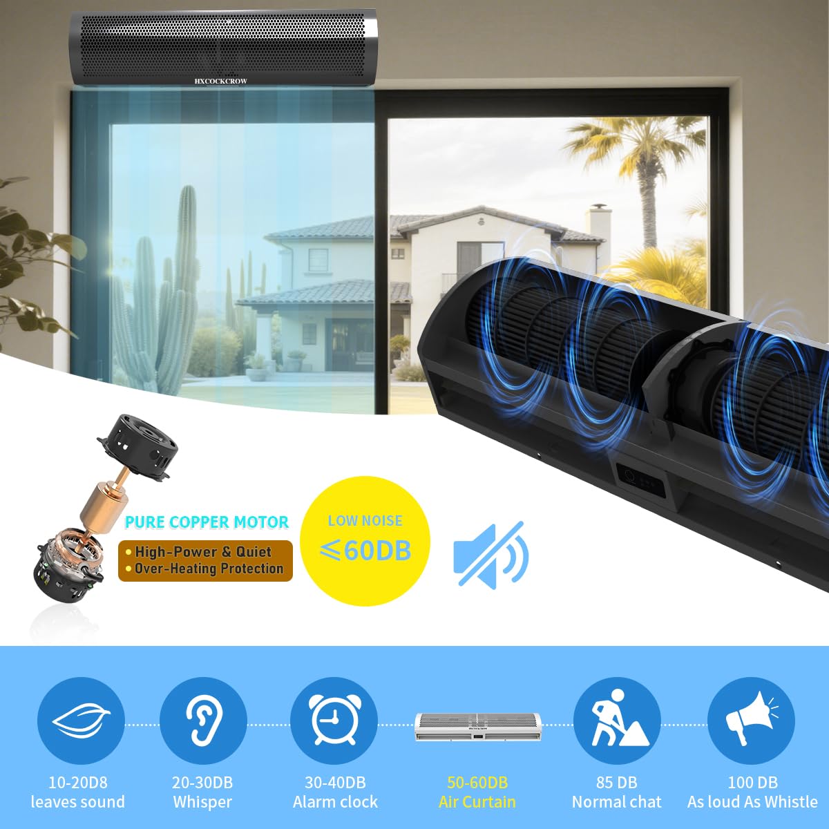 36'' Matte Black 2-Speed Air Curtain Z155726