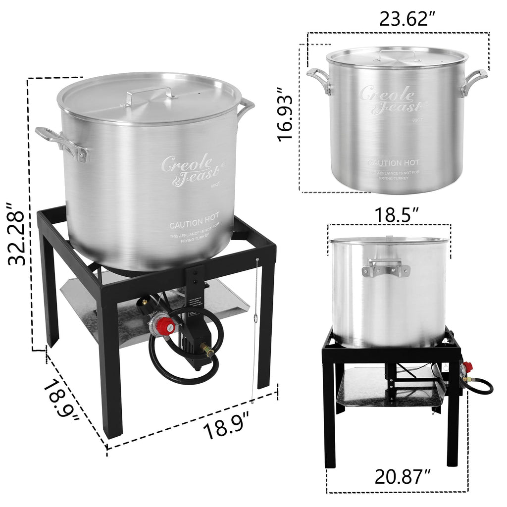 60 Qt. Seafood Boil Pot with Basket and Burner C19017