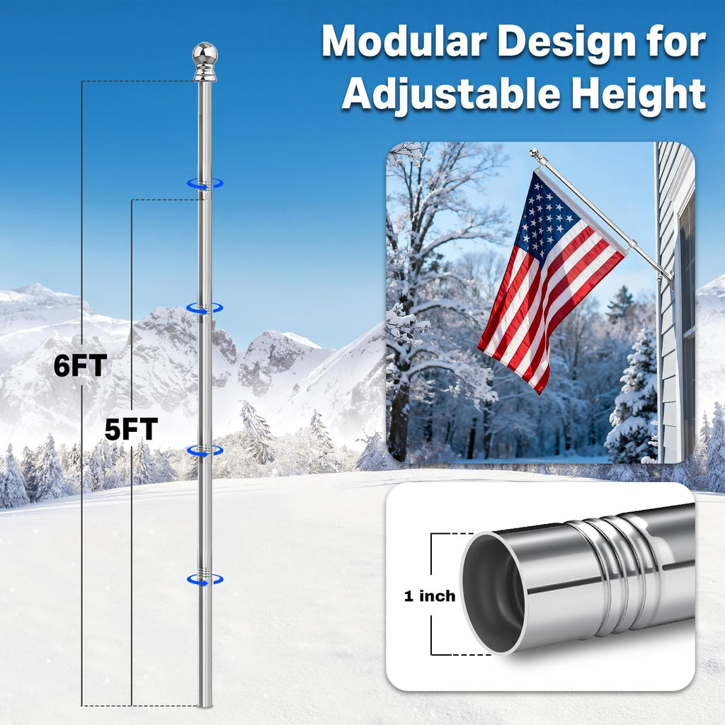6FT 304 Stainless Steel Flag Pole C272