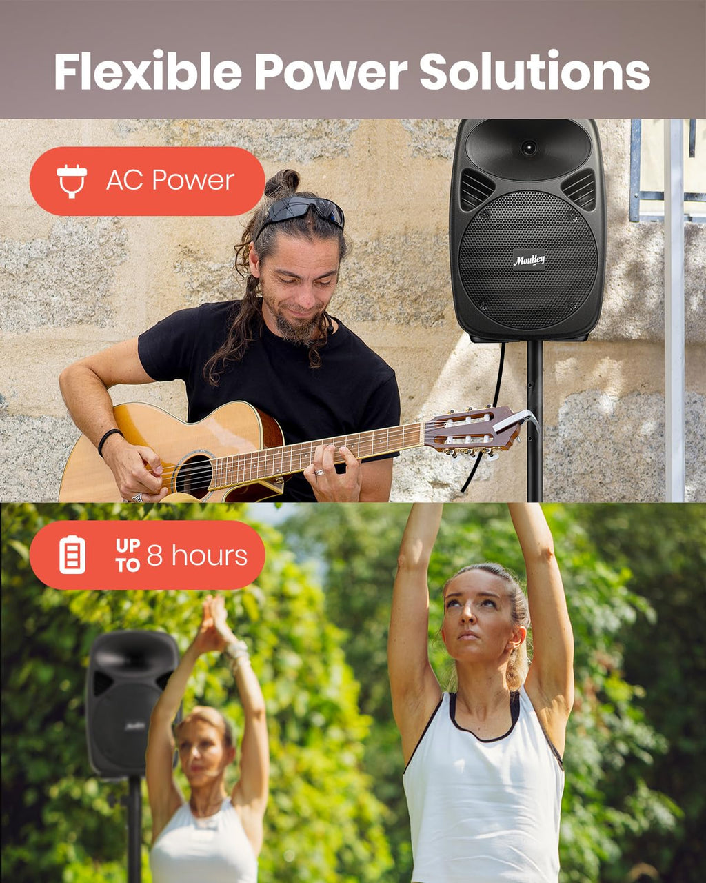 8 Inch Rechargeable Bluetooth PA System with Tripod Stands, Wired Mic K994