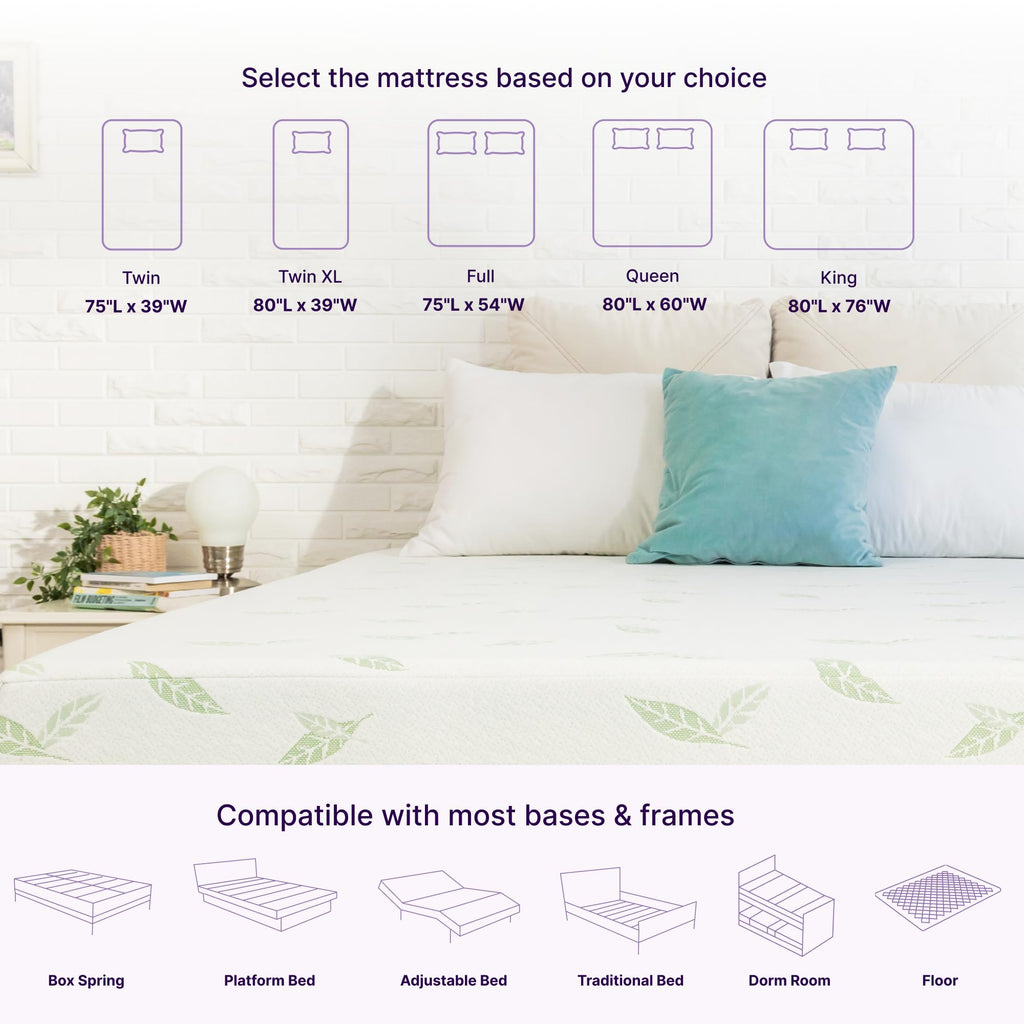 Twin Size 6 Inch Green Tea Memory Foam Mattress I356