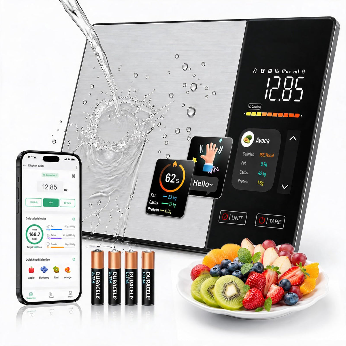 11lb Stainless Steel Digital Kitchen Scale H621