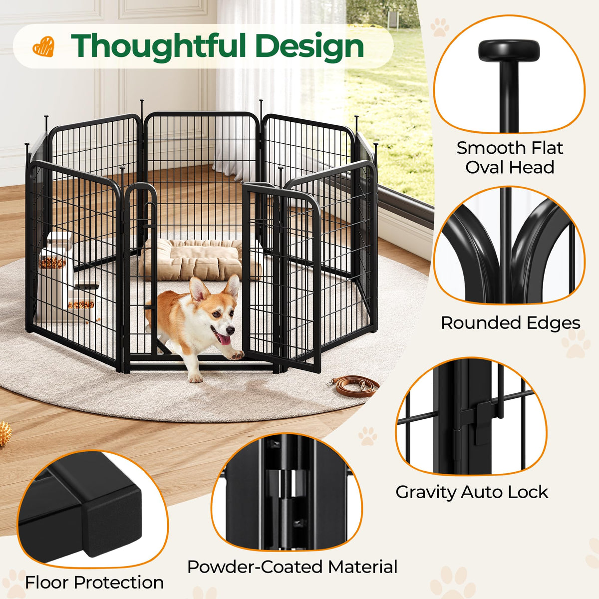 32 Inch 16 Panels Heavy Duty Dog Playpen Y473