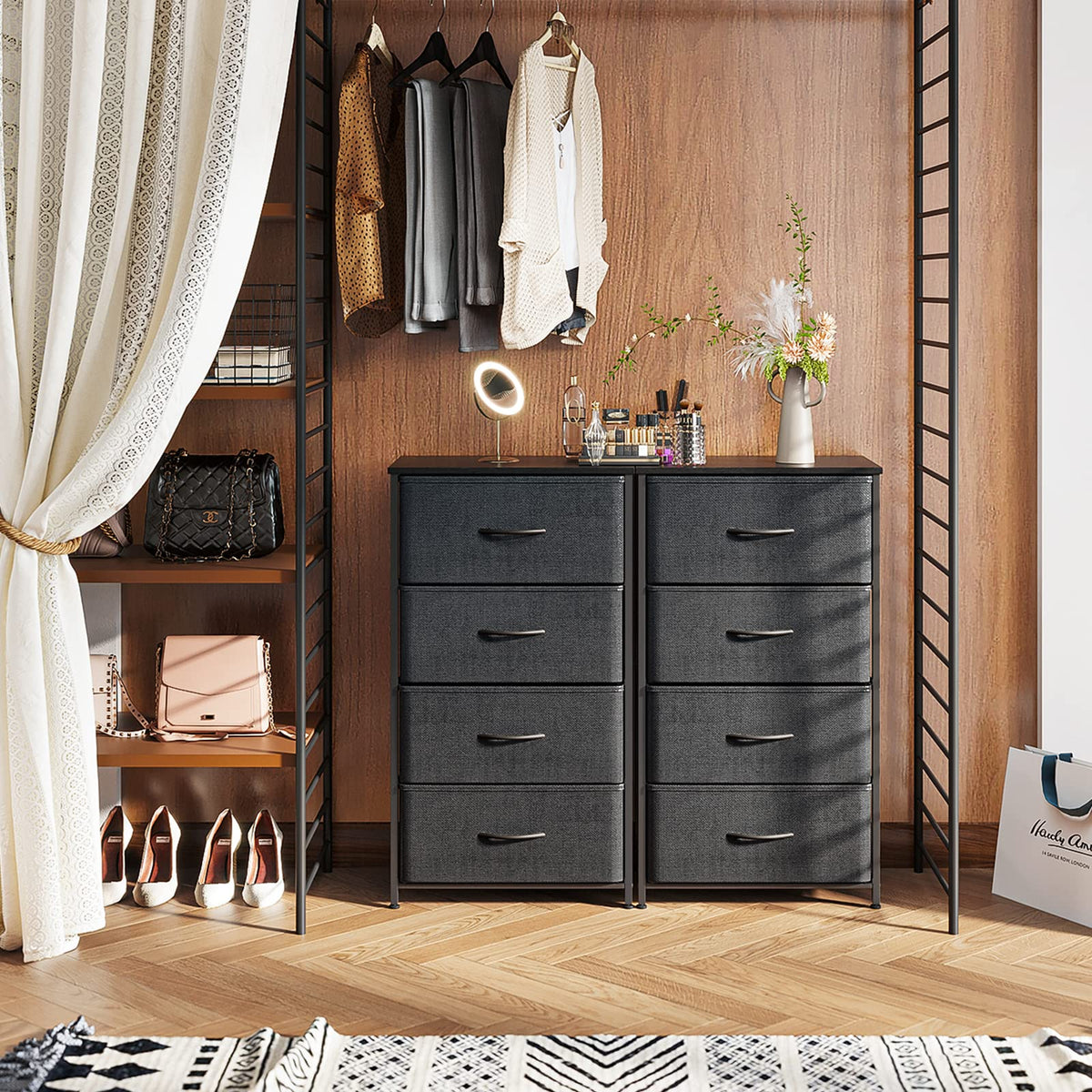Black 4 Drawer Small Dresser J980