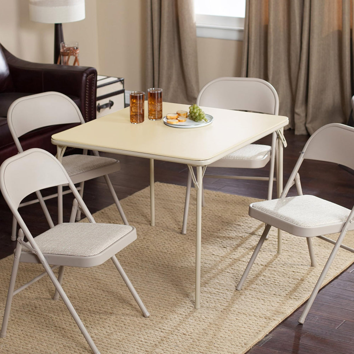 Buff Tan Square Folding Card Table O154867