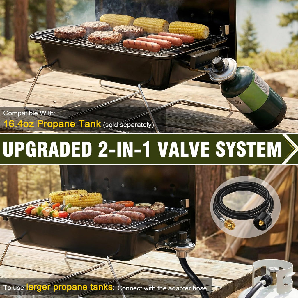 Portable Propane Gas Grill with Foldable Legs Q5938