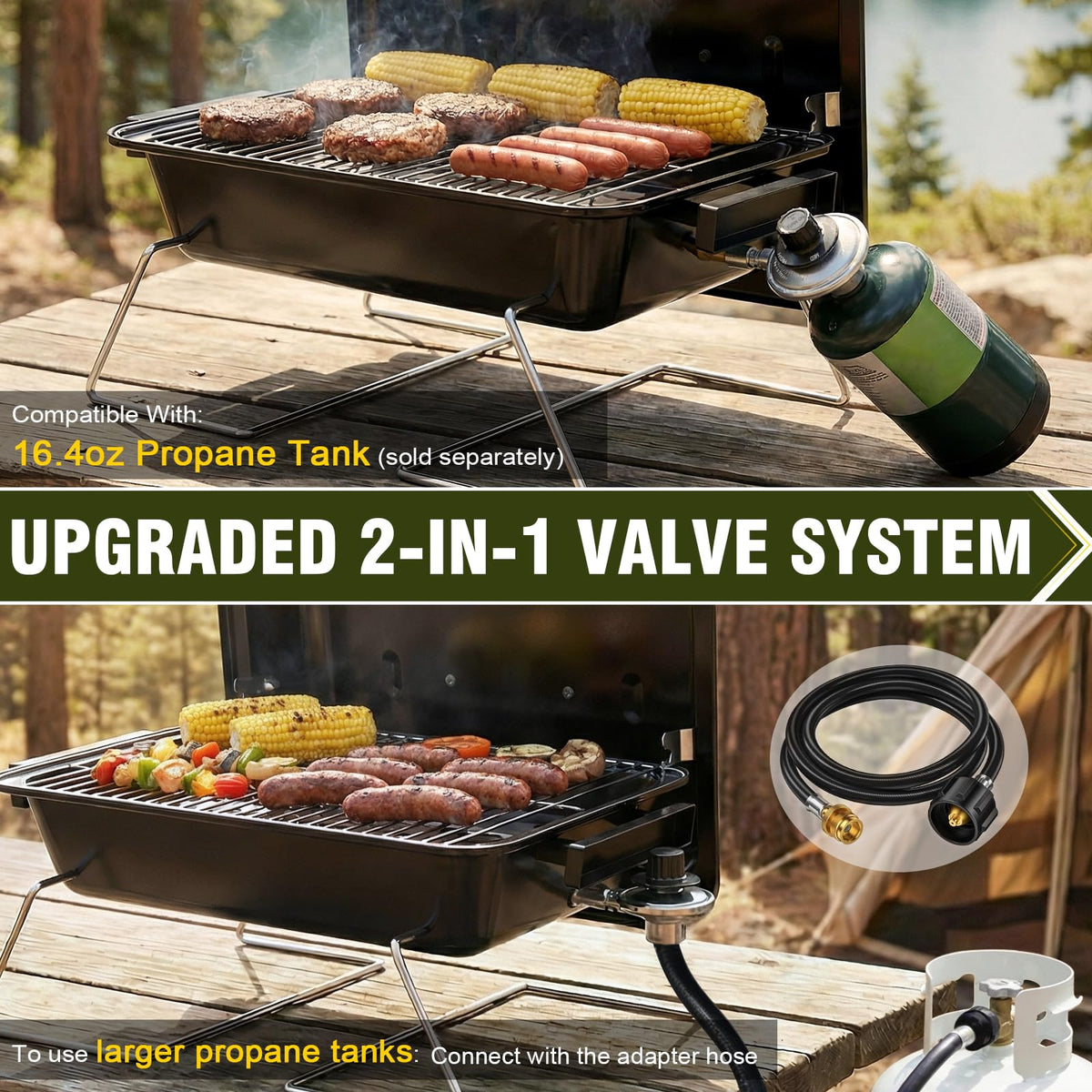 Portable Propane Gas Grill with Foldable Legs Q5938