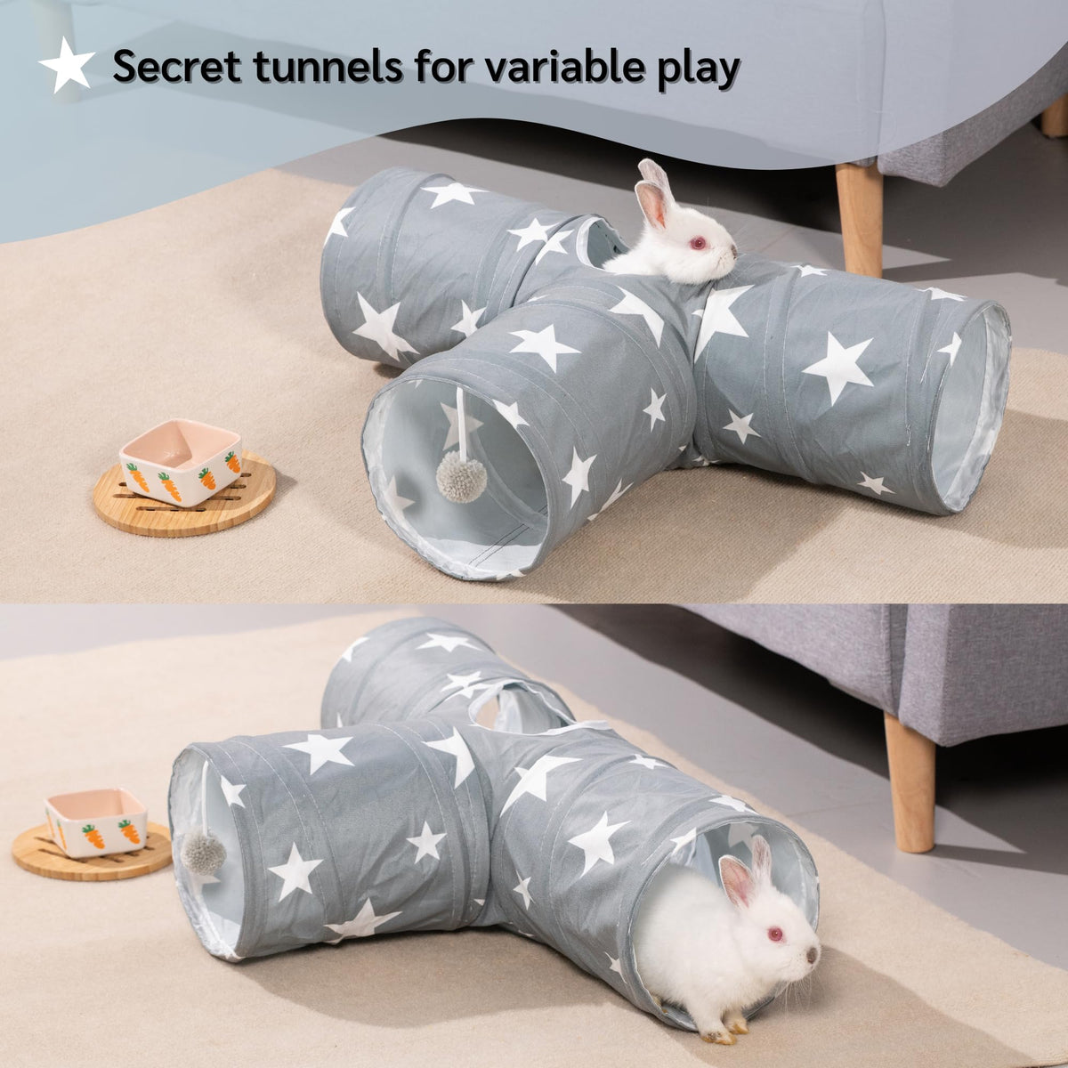 3 Way Collapsible Rabbit Tunnel Toy H269