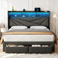 Queen Bed Frame with 2 Storage Drawers and Upholstered Headboard B90989