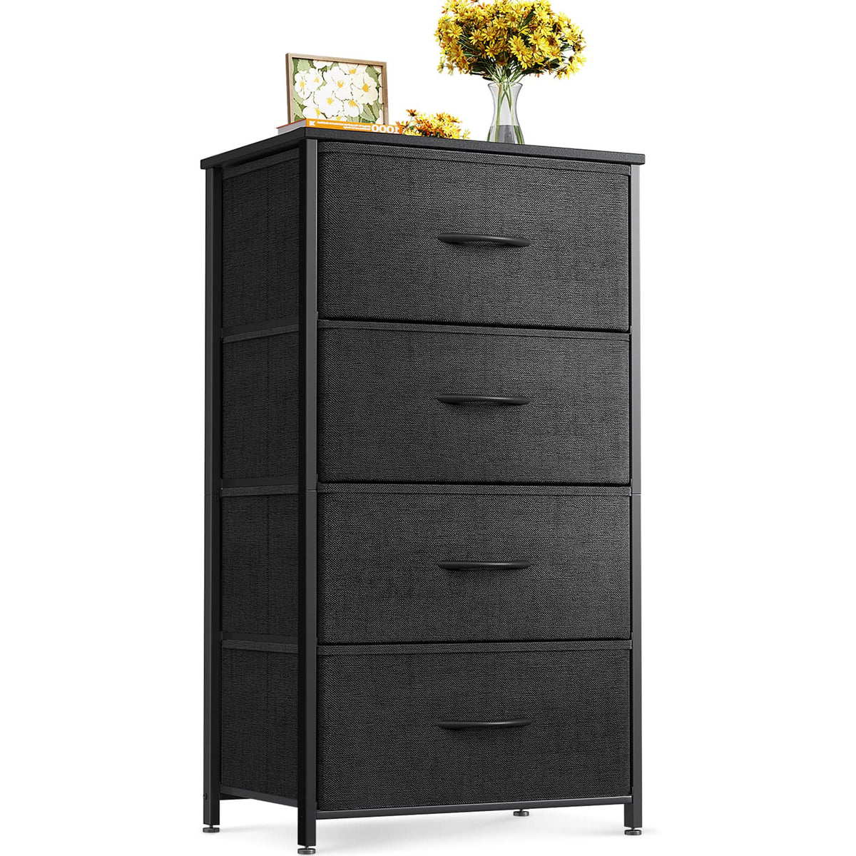 Black 4 Drawer Small Dresser J980