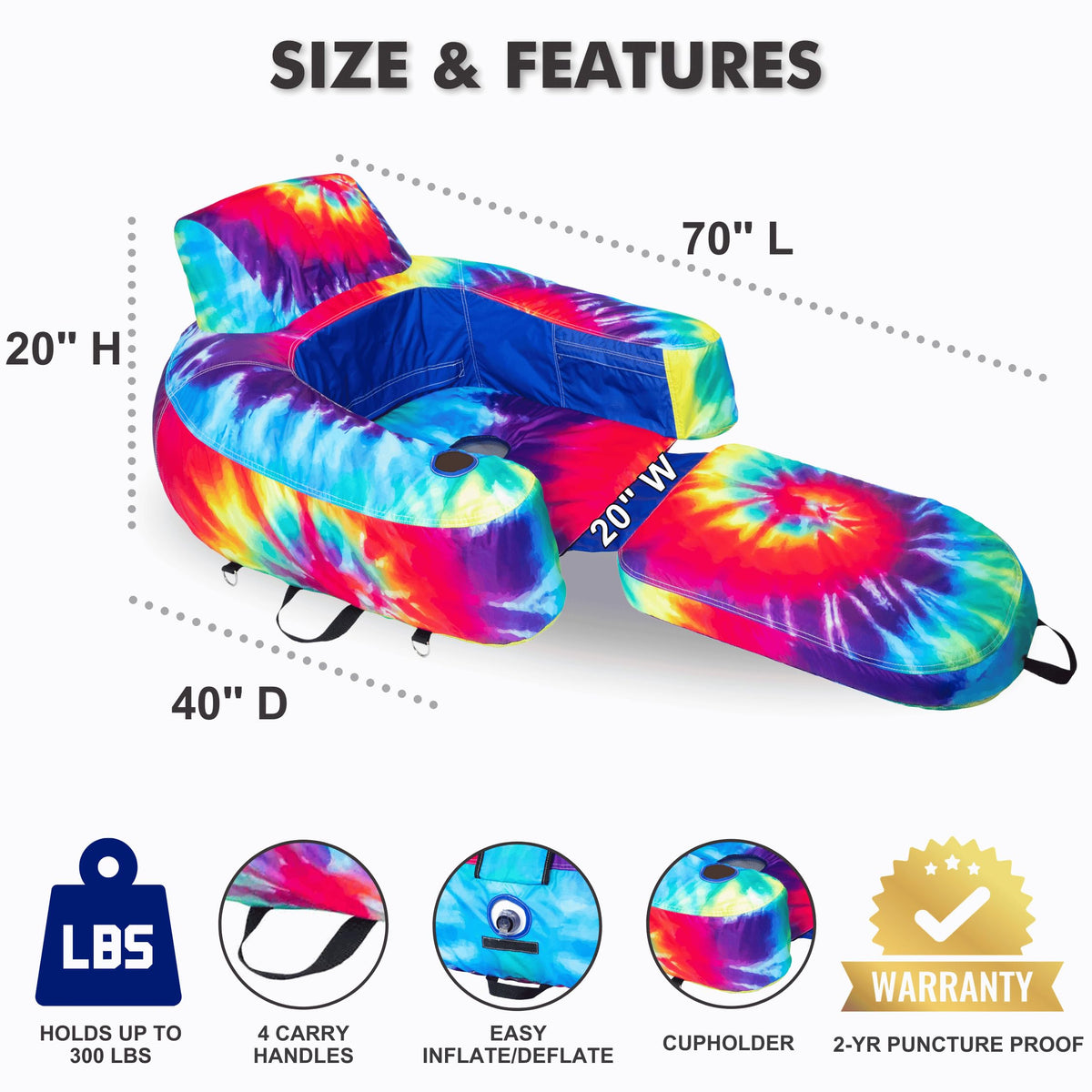 Inflatable Pool Lounger Floating Lounge Chair C1122