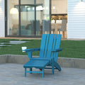 Blue Adirondack Lounge Chair with Ottoman E40192