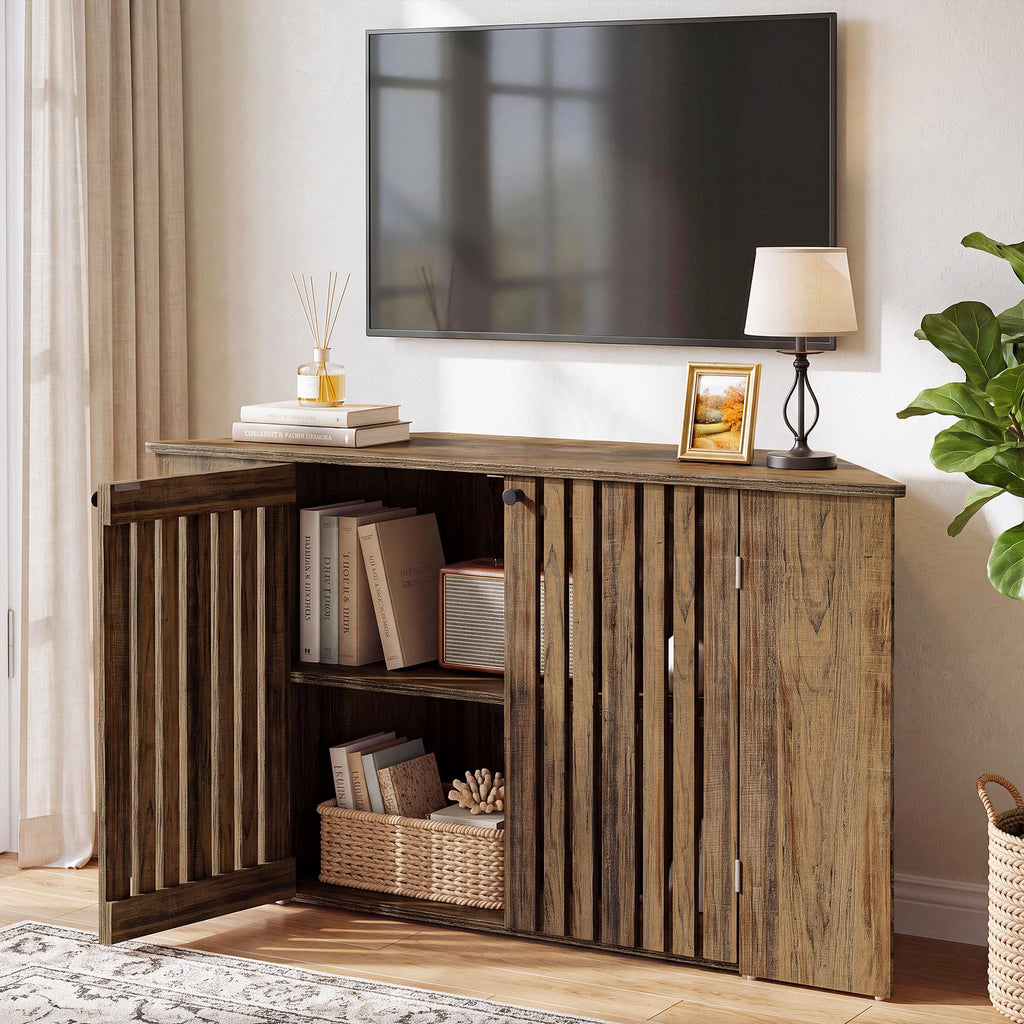 53" Farmhouse Corner TV Stand with Storage V4549