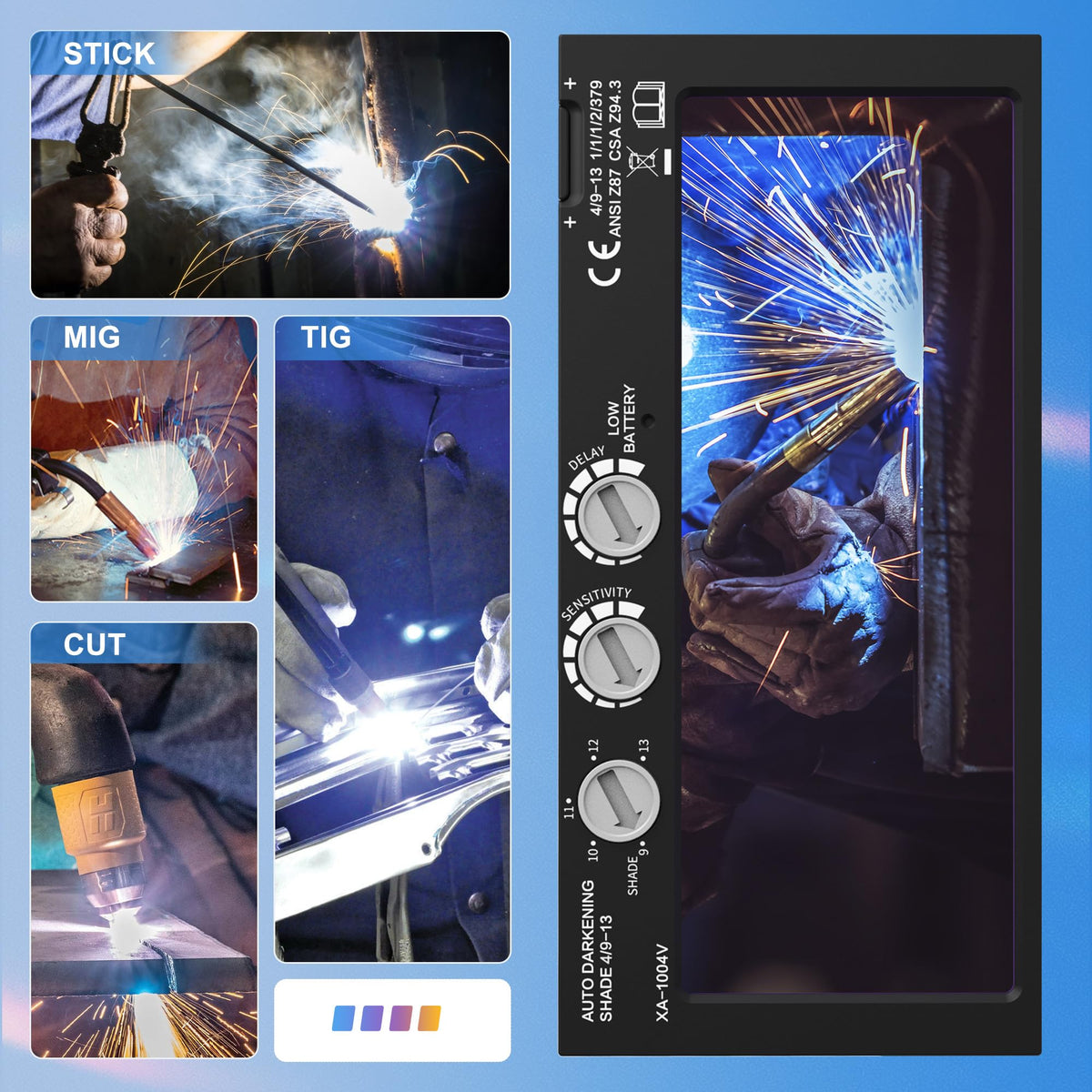 Auto Darkening Welding Lens Variable Shade 4/9-13 P532