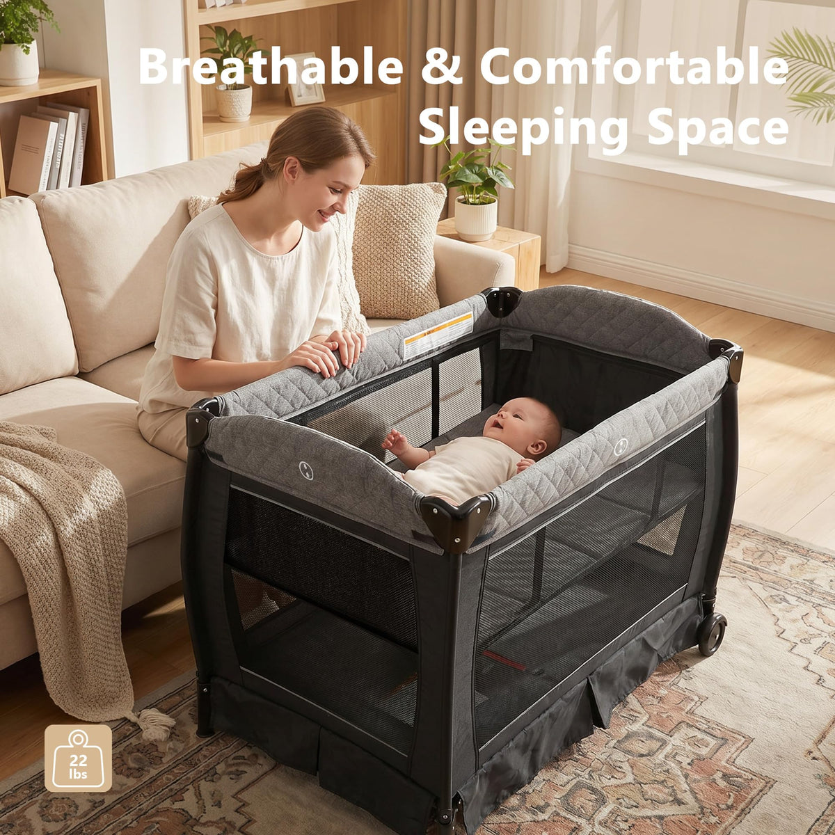 4 in 1 Black Baby Playard O88546
