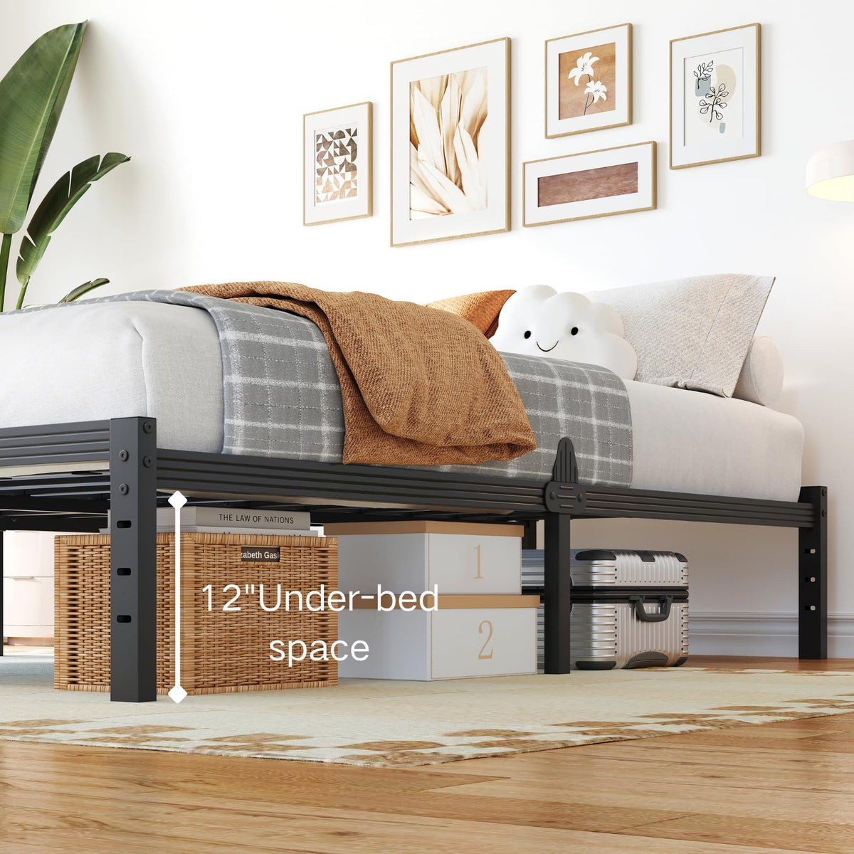 14 Inch Metal Platform Full Bed Frame with Storage R7509
