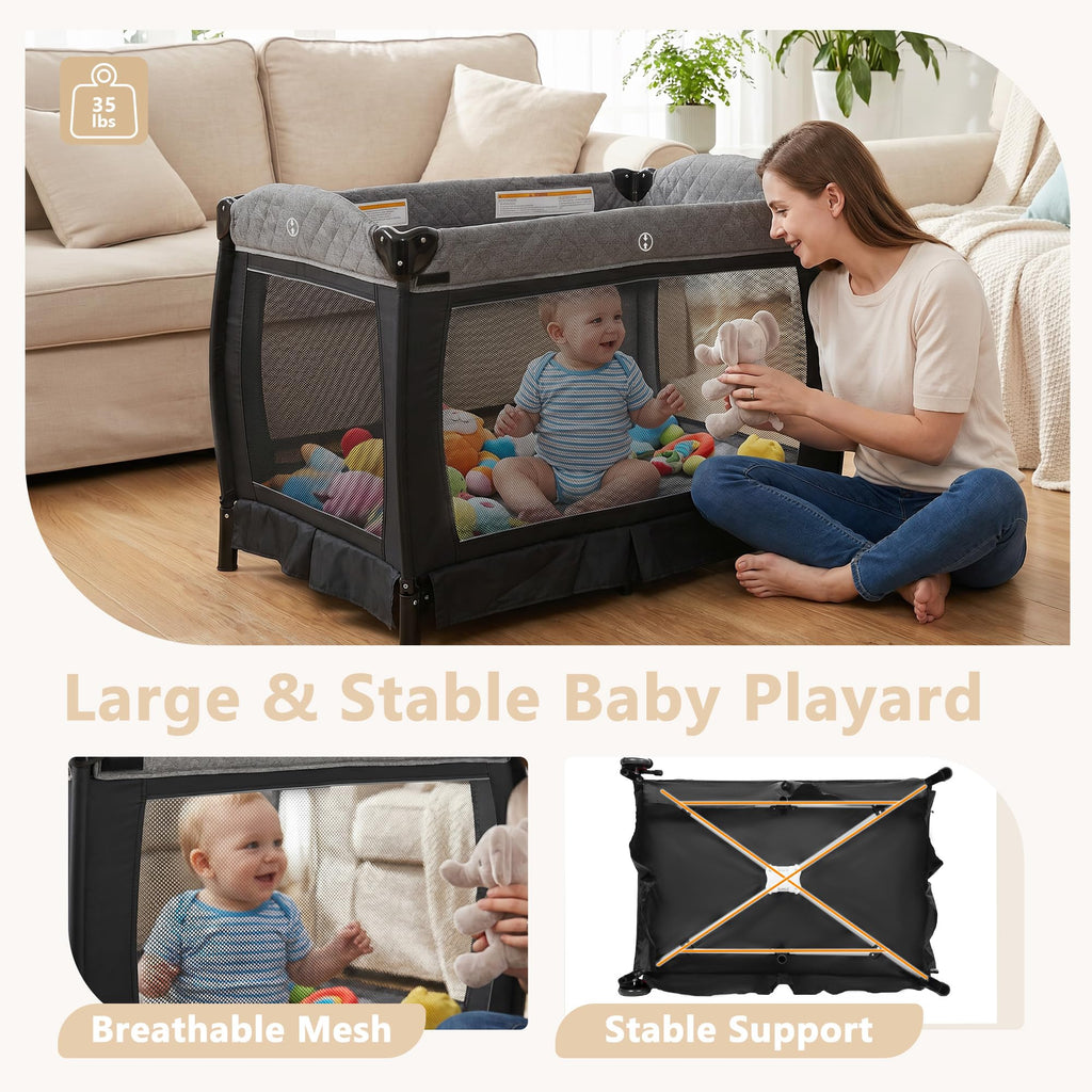 4 in 1 Black Baby Playard O88546