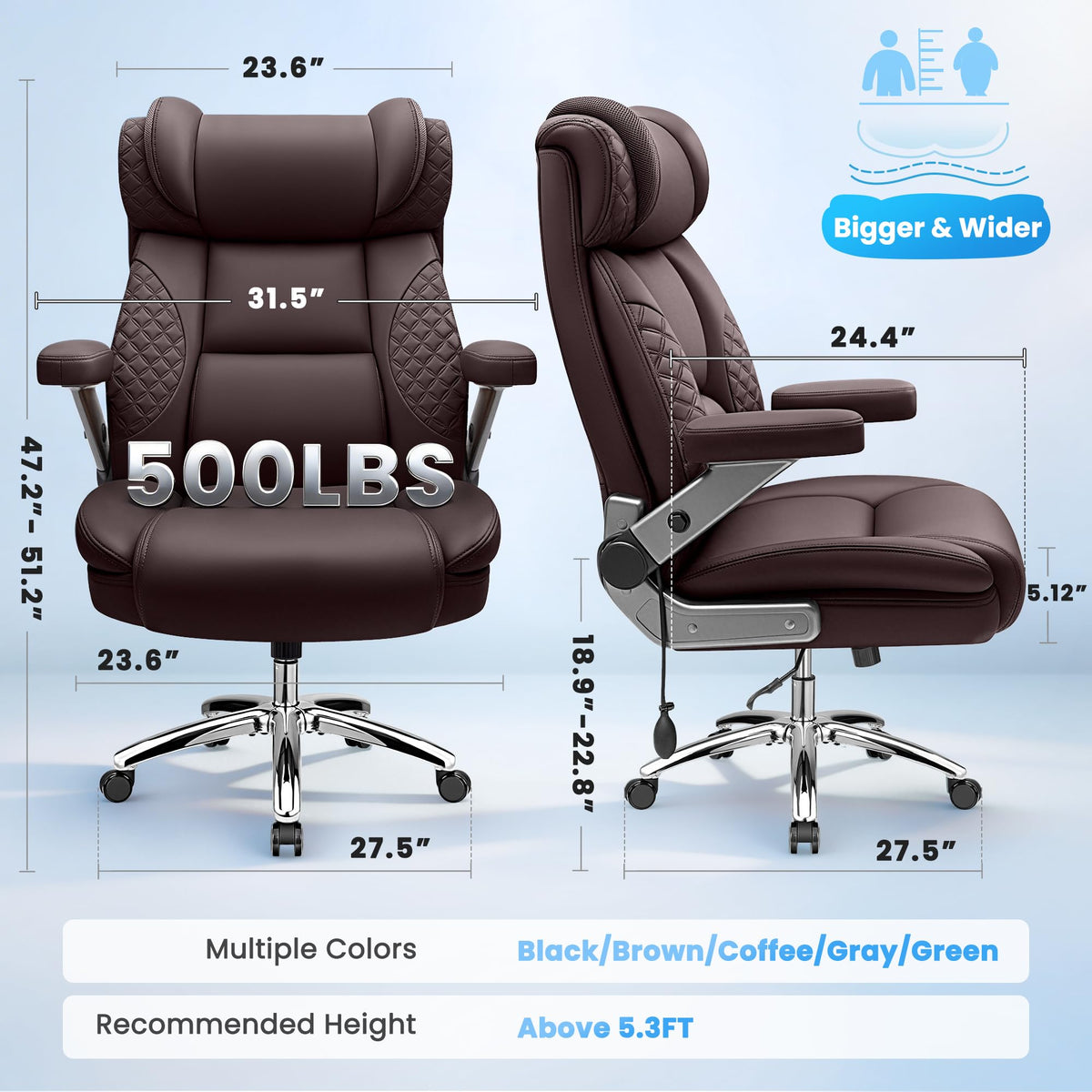 500LBS Big and Tall Office Chair Y2332