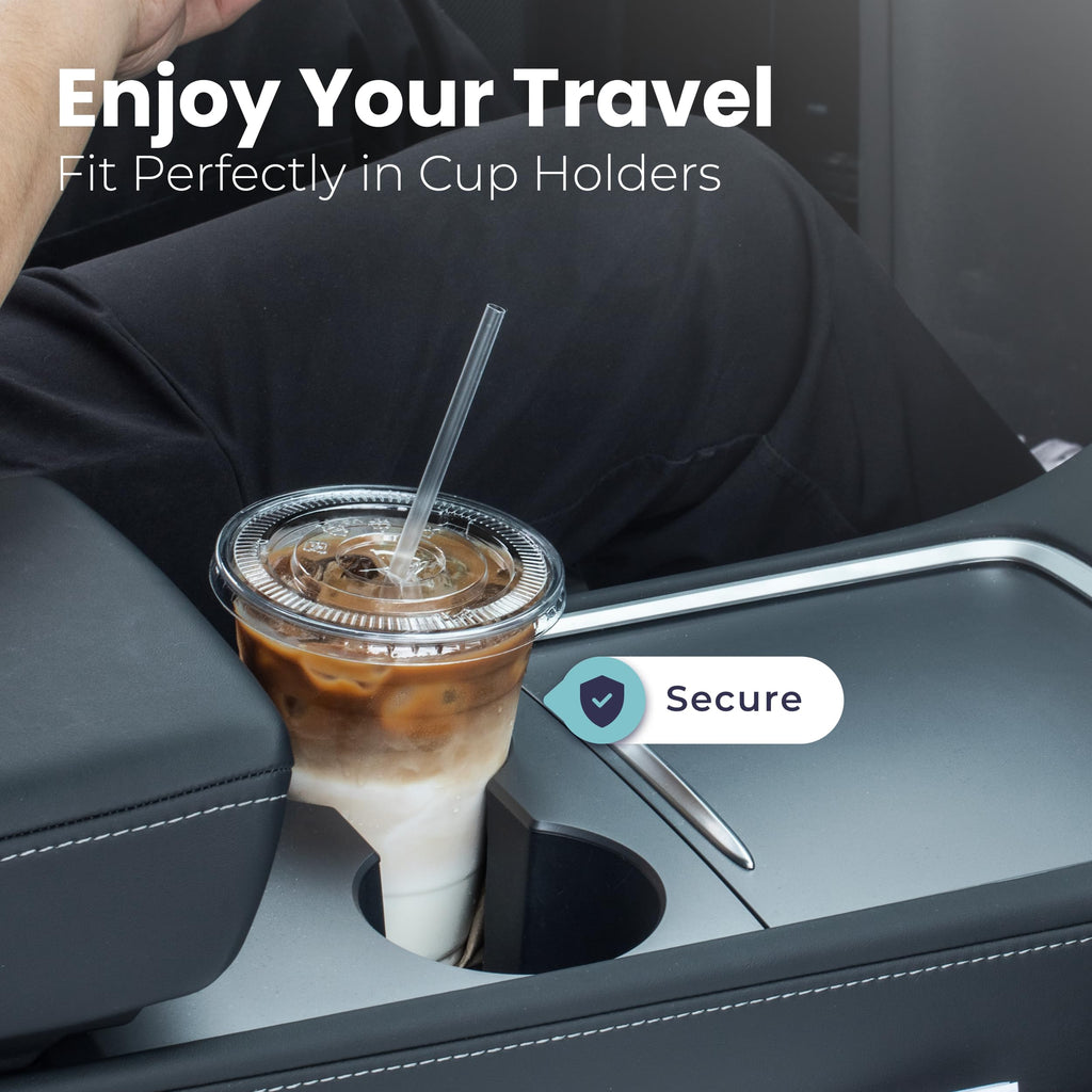 12 oz Clear Plastic Cups with Lids and Straws N49402