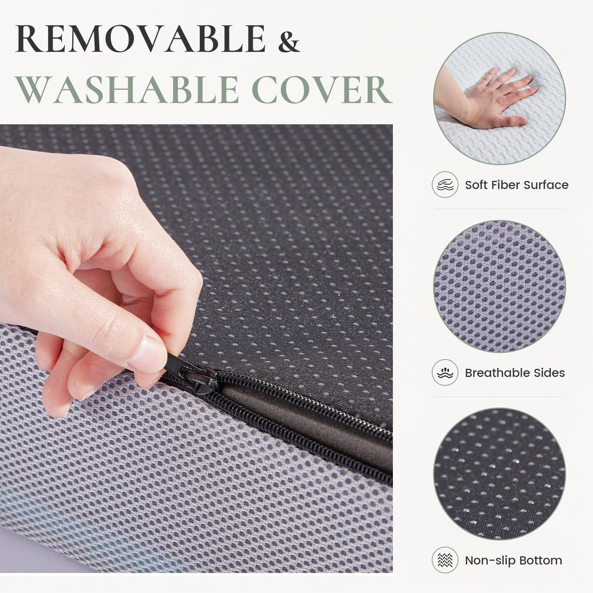 Twin Trifold Memory Foam Mattress with Washable Cover N827730