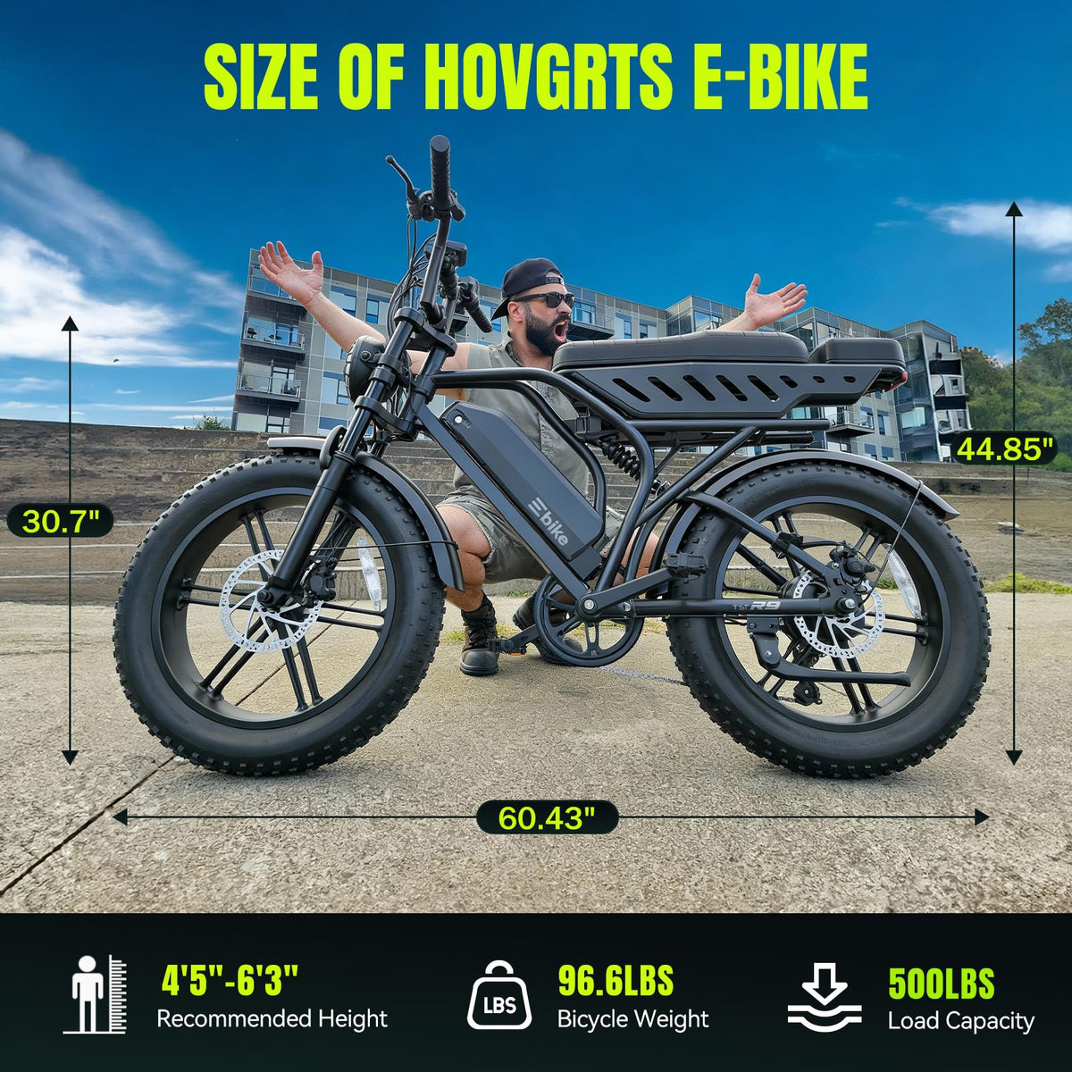 Electric Bike 48V 15Ah Battery 1500W Peak Motor 20 * 4.0 Fat Tire U31144