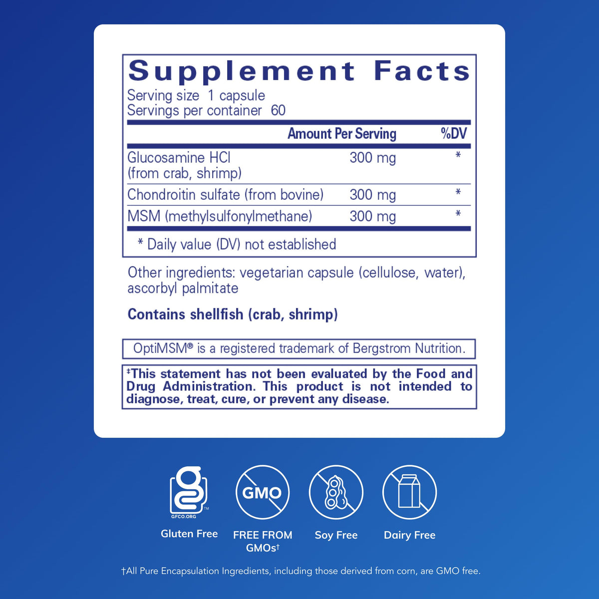 Glucosamine Chondroitin with MSM, 60 Capsules H297