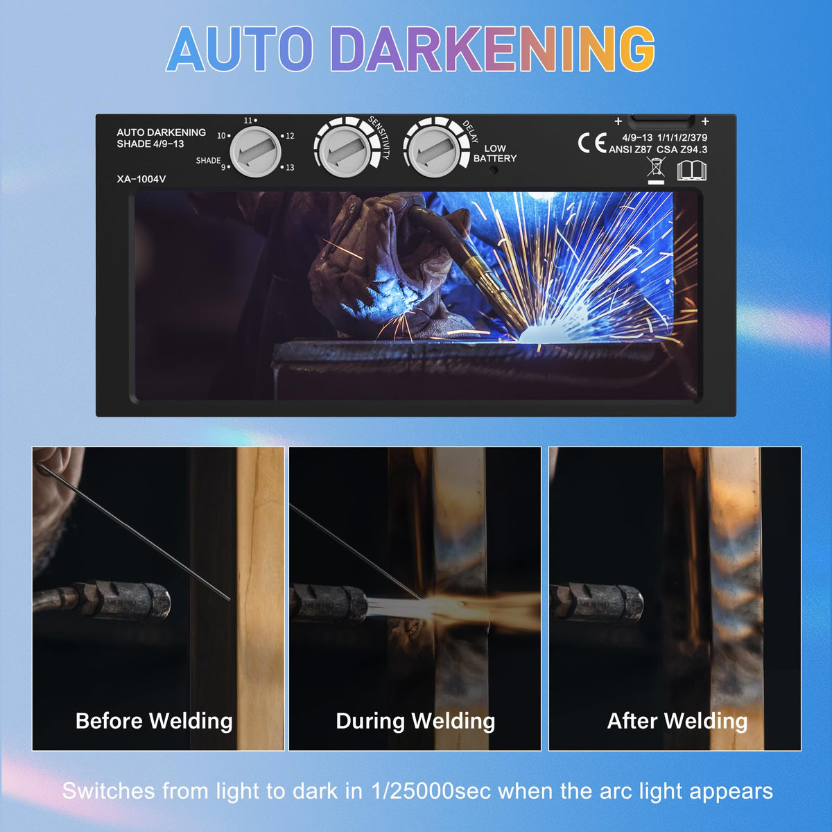 Auto Darkening Welding Lens Variable Shade 4/9-13 P532