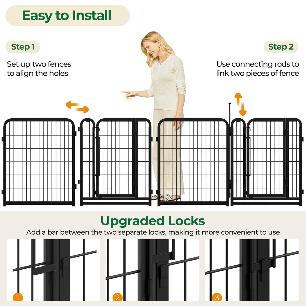 32 Inch 16 Panels Heavy Duty Dog Playpen Y473