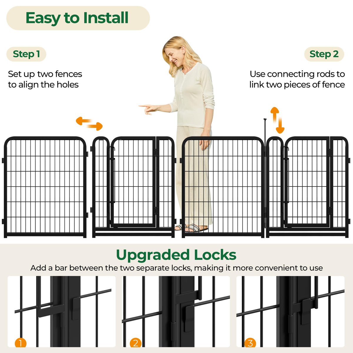 32 Inch 16 Panels Heavy Duty Dog Playpen Y473