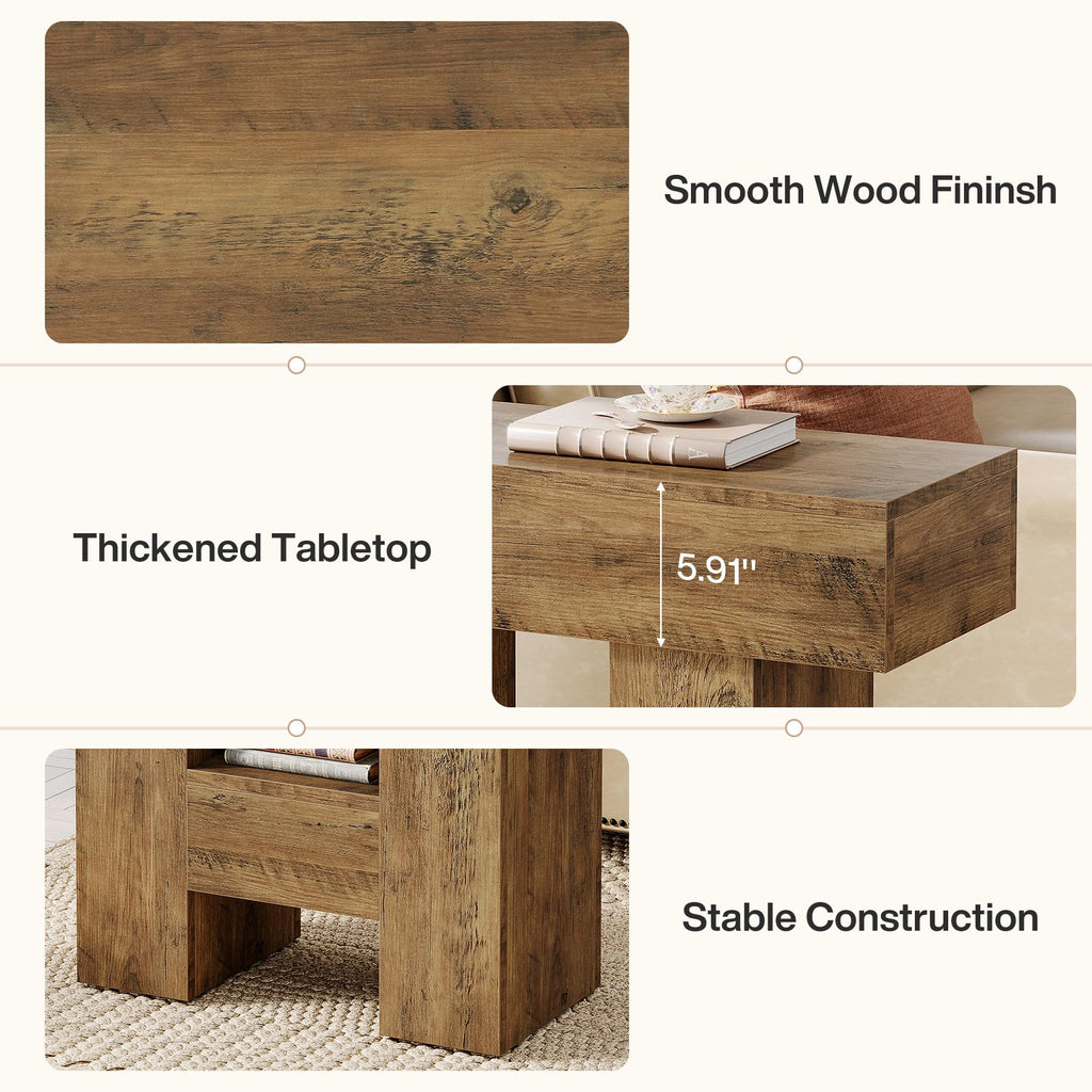 2-Tier Narrow Side Table with Storage Shelf I762669