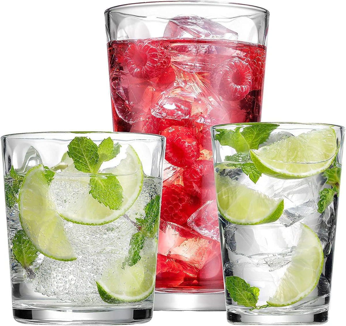 Set of 12 Stackable Drinking Glasses Y260