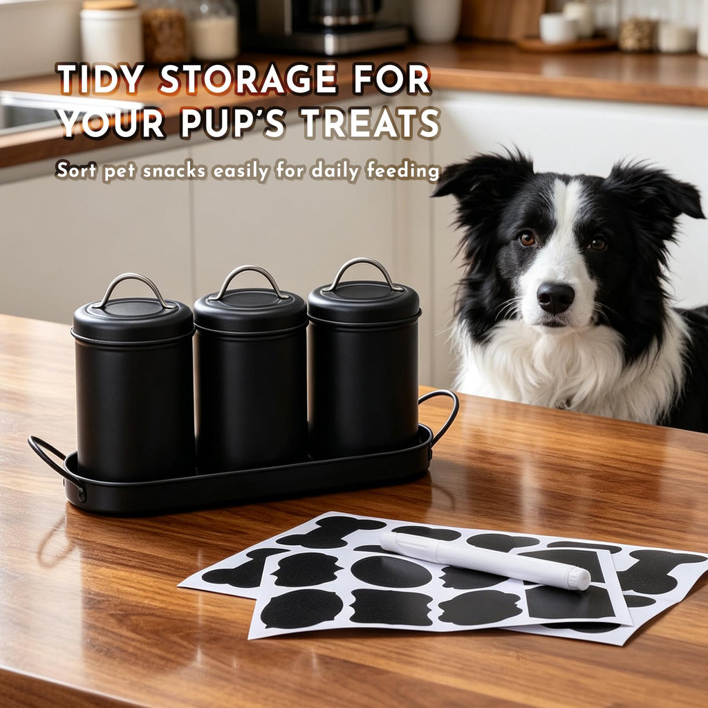 Airtight Dog Treat Container Set with Lid and Tray T14245