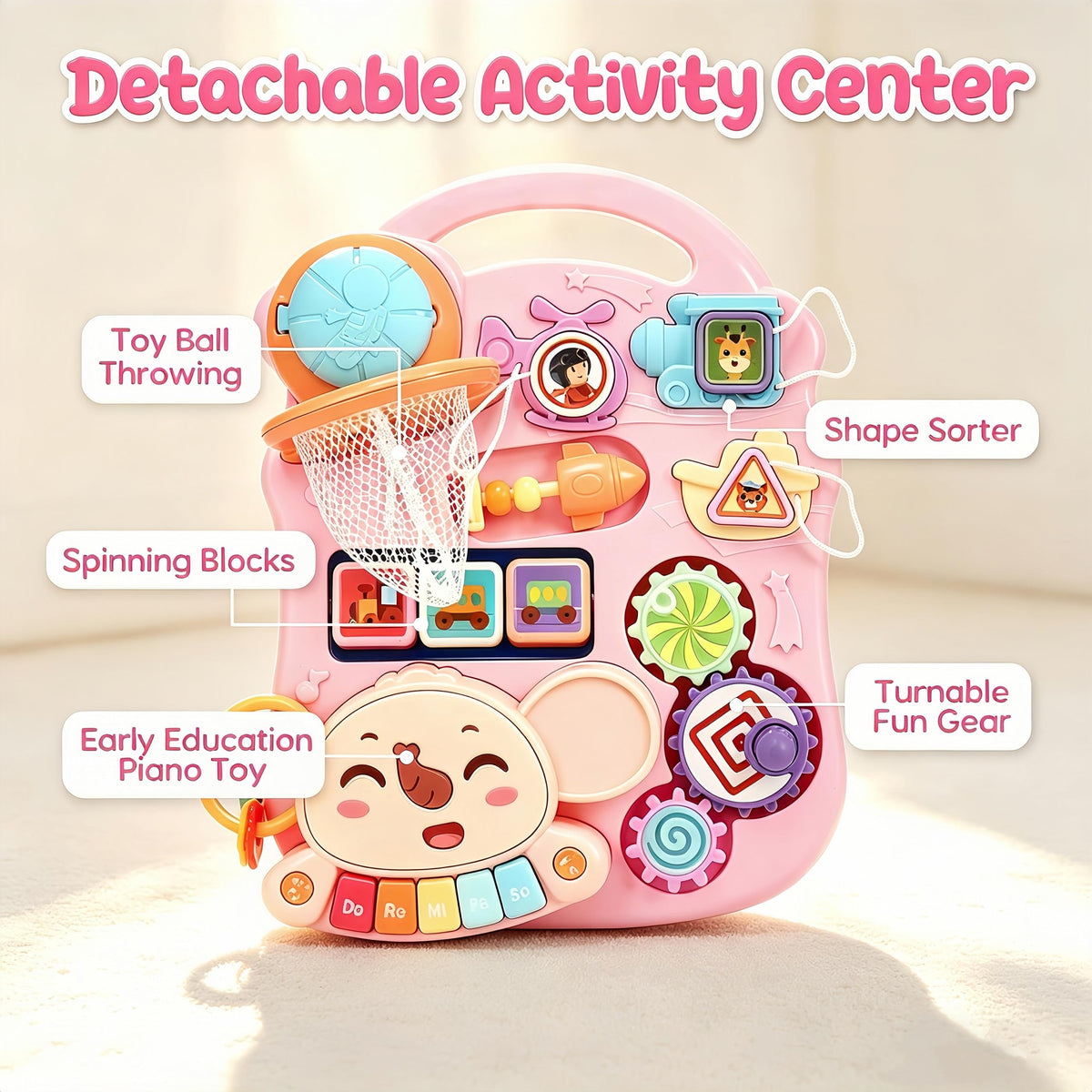 2-in-1 Baby Walker with Detachable Activity Center W633288